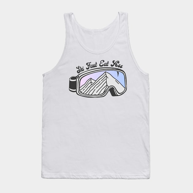 Sunset Mountain Ski Goggles | Ski Fast Eat Ass Tank Top by KlehmInTime